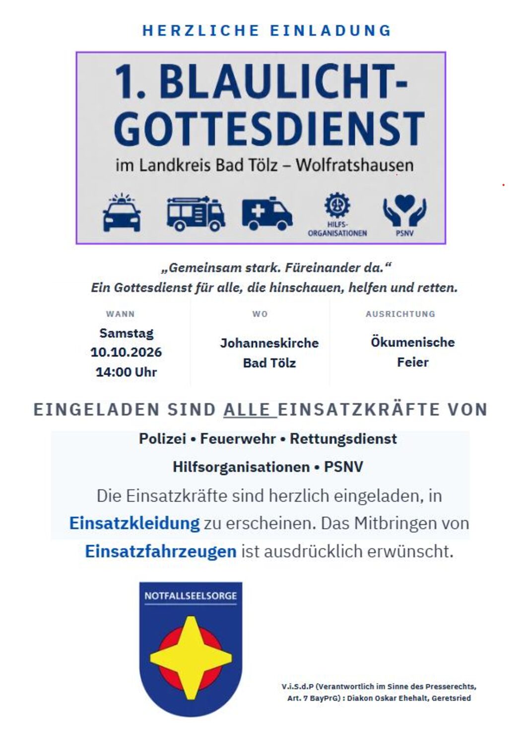 Blaulicht-Gottesdienst